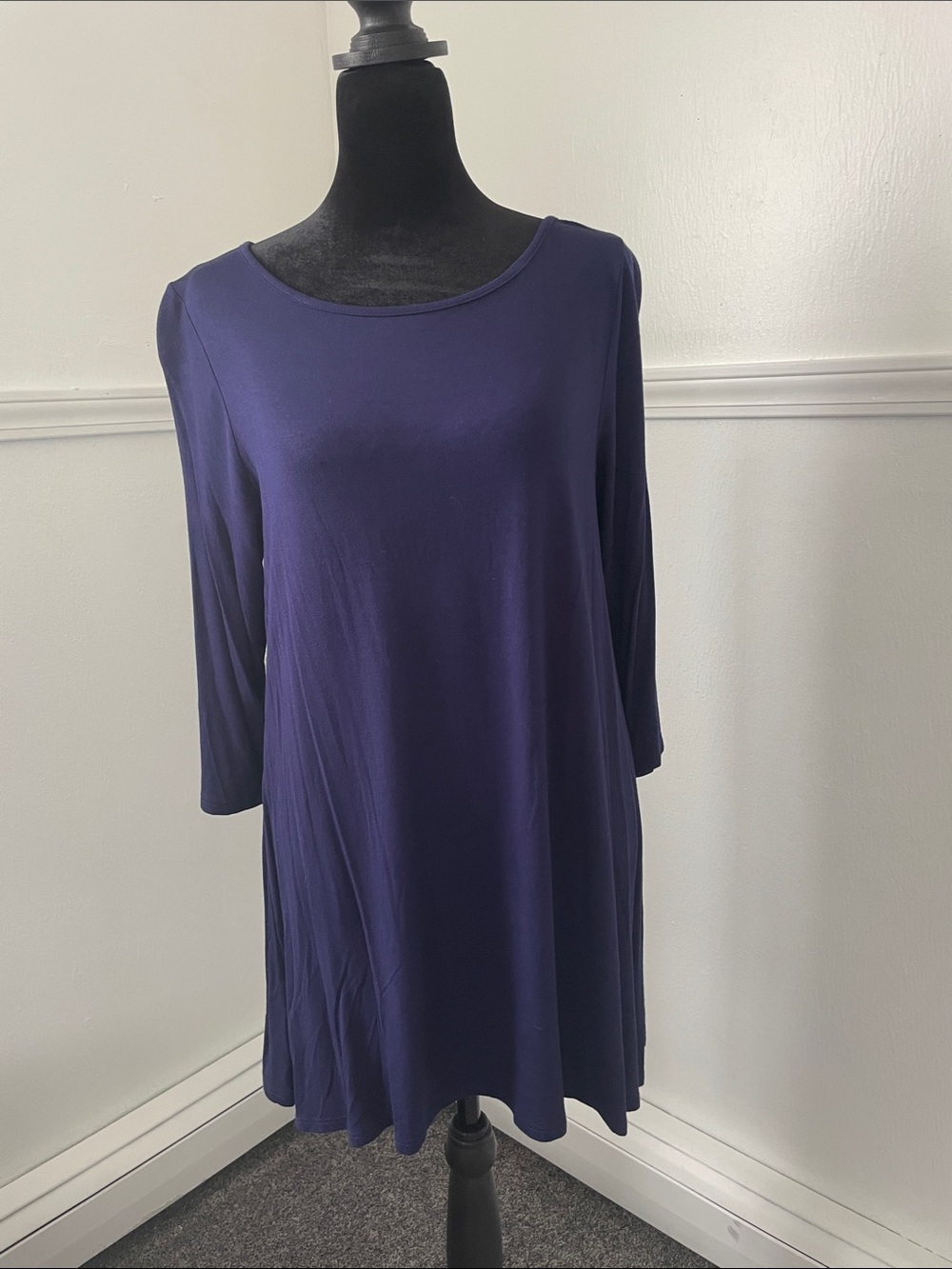 Classic Scoop Neck Tunic - Navy